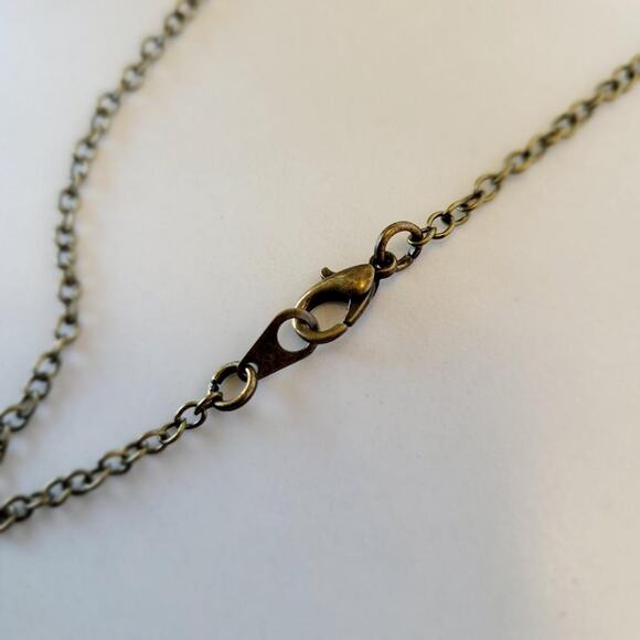 Handmade Naturally Dyed Wood Mushroom Pendant on 18" chain - Picture 3 of 3